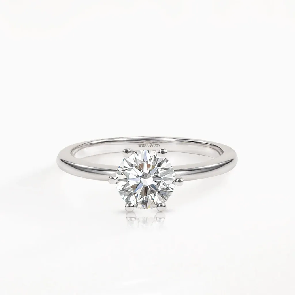 Solitaire ring with diamond center.